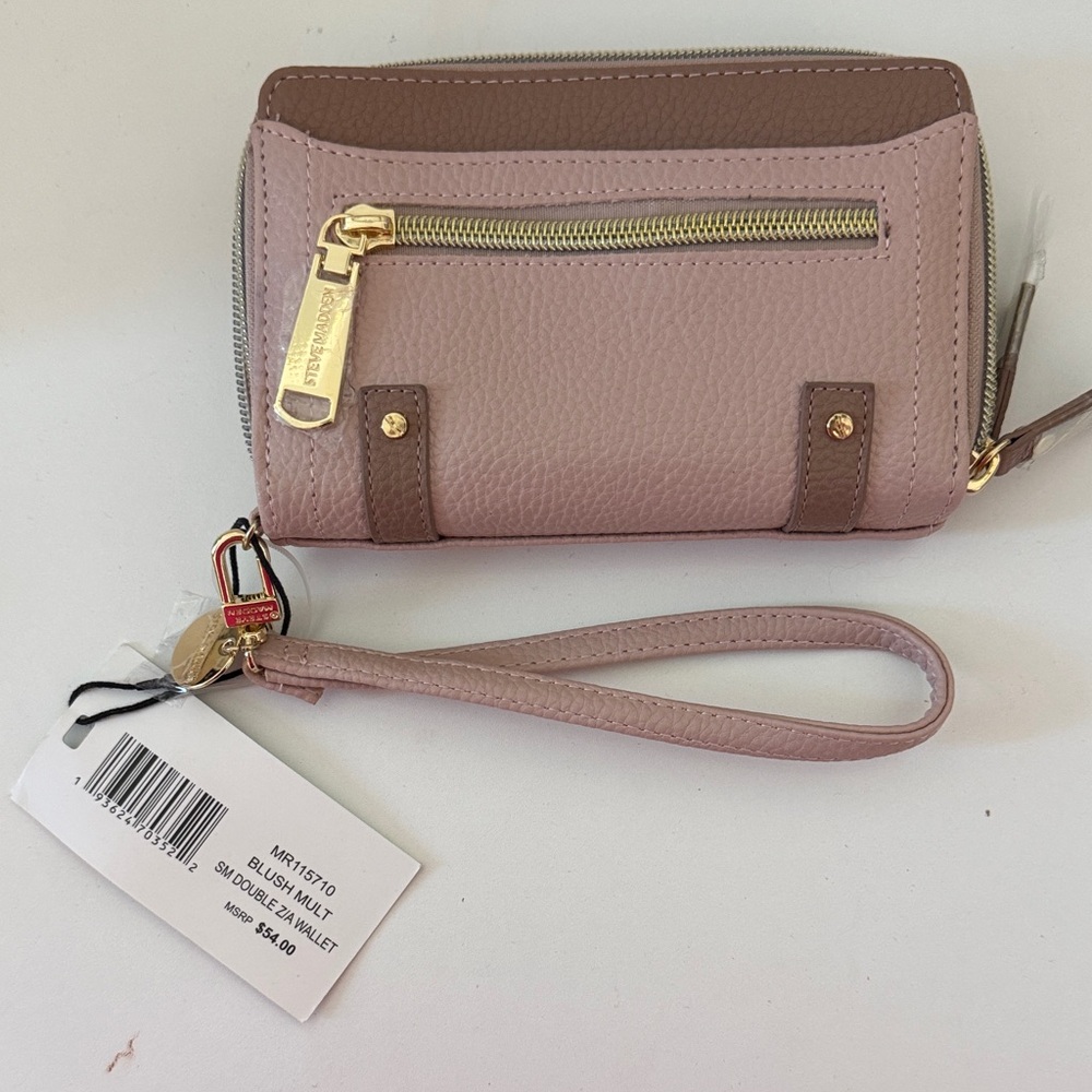 Steve Madden Pink and Brown Wristlet Wallet